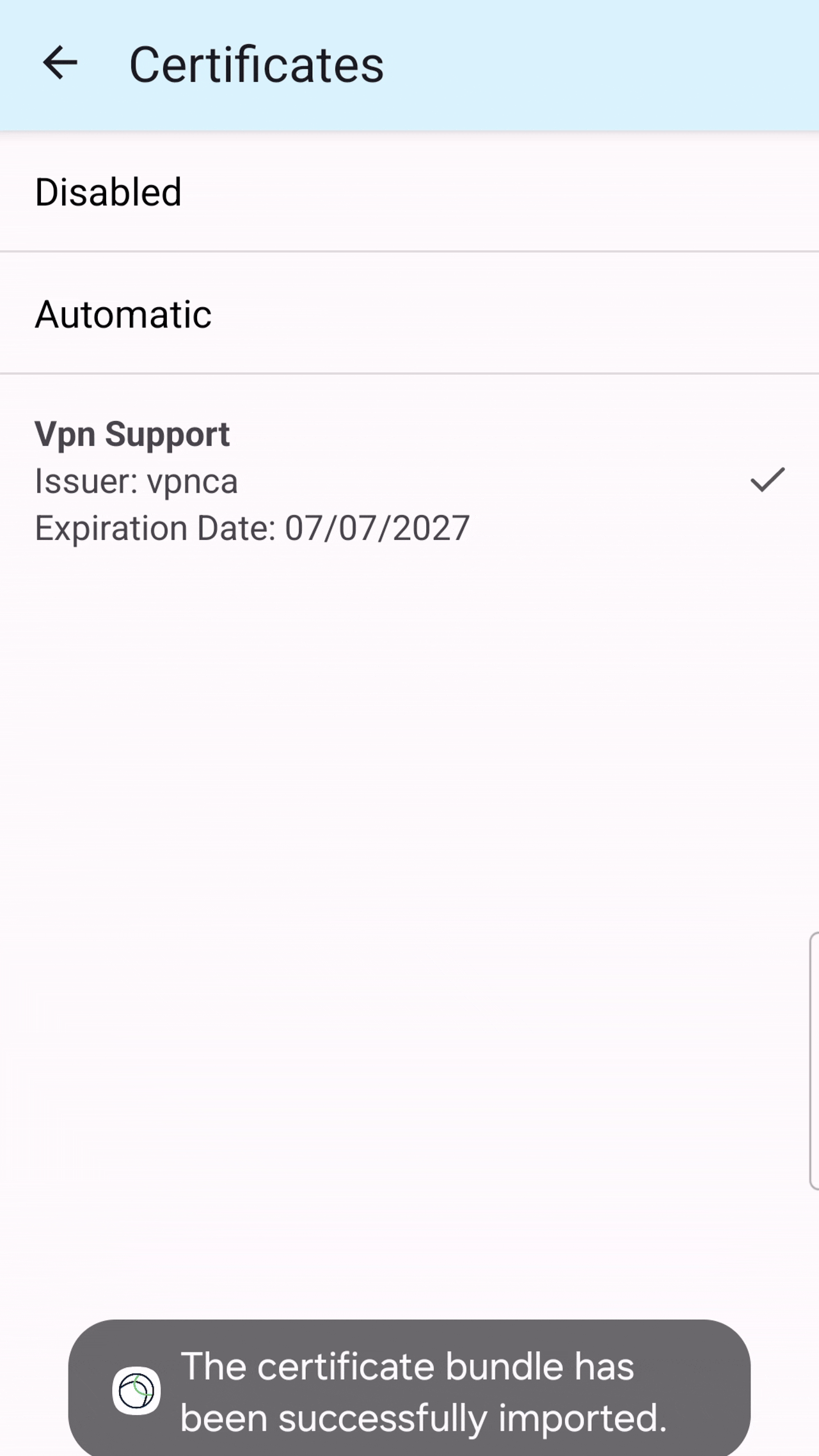 Screenshot showing Connection Selector